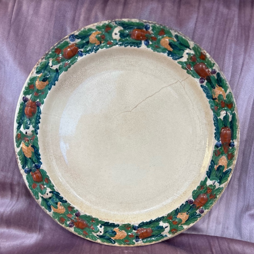 Vintage"Della Robia" Bordered Titian Ware Dinner Plate